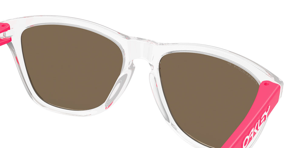 Oakley® OO9013 FROGSKINS OO9013 9013M9 55 Sunglasses - Clear / Prizm Rose Gold Polarized Mirrored 9013M9