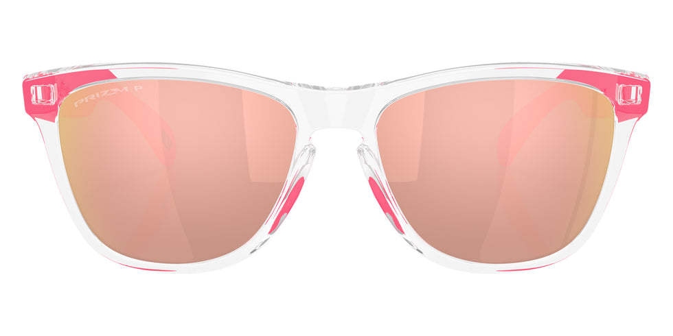 Oakley® OO9013 FROGSKINS OO9013 9013M9 55 Sunglasses - Clear / Prizm Rose Gold Polarized Mirrored 9013M9