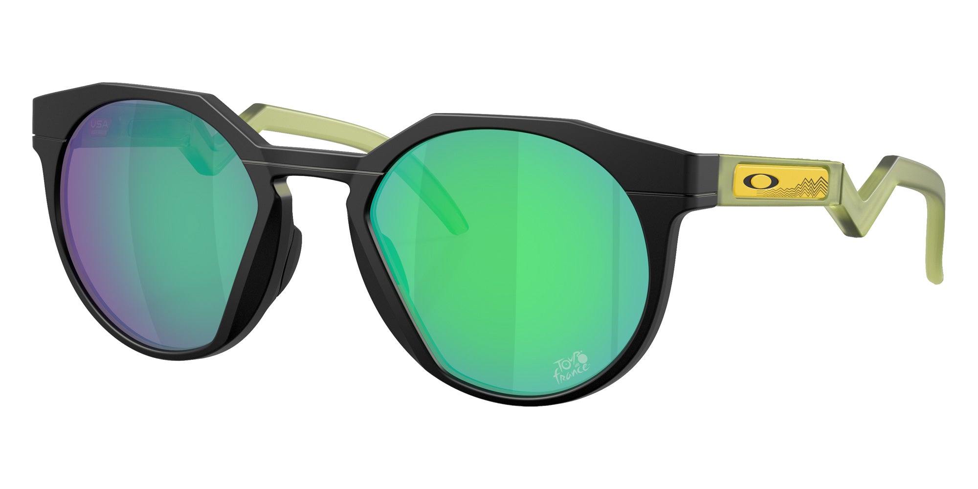 Oakley® OO9242 HSTN OO9242 924222 52 Sunglasses - Matte Black / Prizm Jade Mirrored 924222