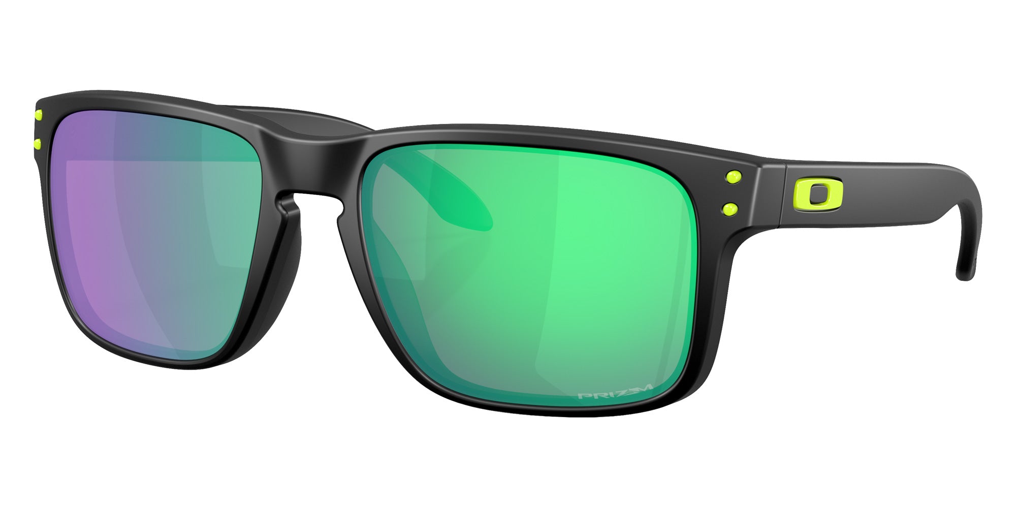 Oakley® OO9244 HOLBROOK (A) OO9244 924483 56 Sunglasses - Matte Black / Prizm Road Jade Mirrored