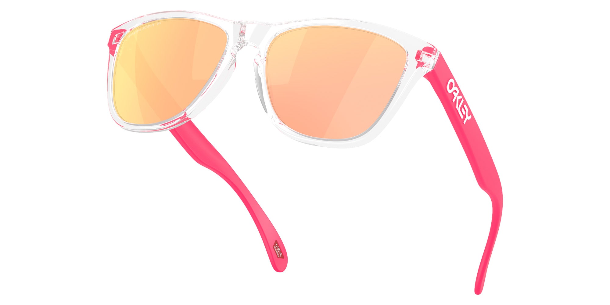 Oakley® OO9245 FROGSKINS (A) OO9245 9245F1 54 Sunglasses - Clear / Prizm Rose Gold Polarized Mirrored 9245F1