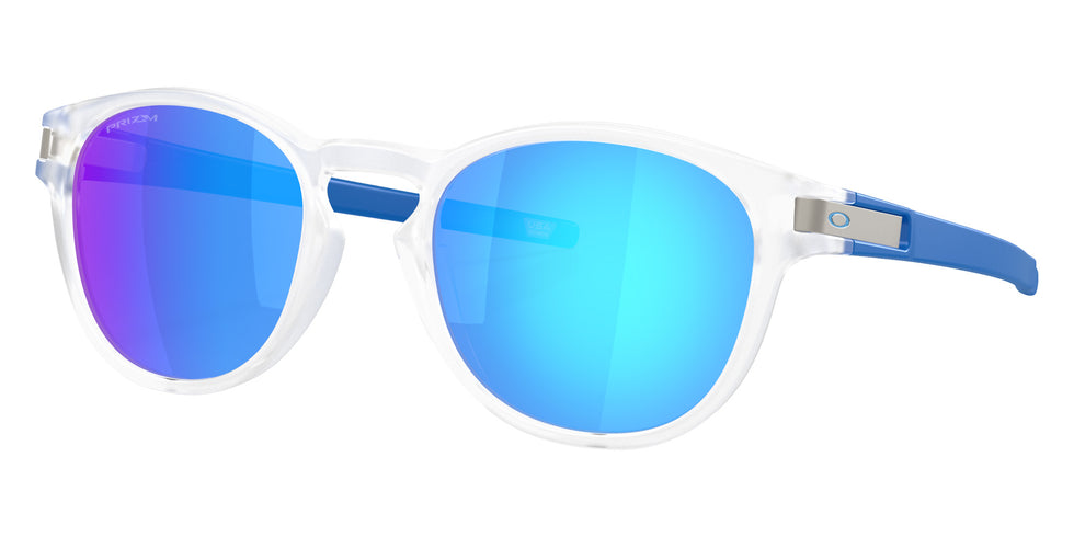 Oakley® OO9265 LATCH OO9265 926576 53 Sunglasses - Matte Clear / Prizm Sapphire Mirrored 926576