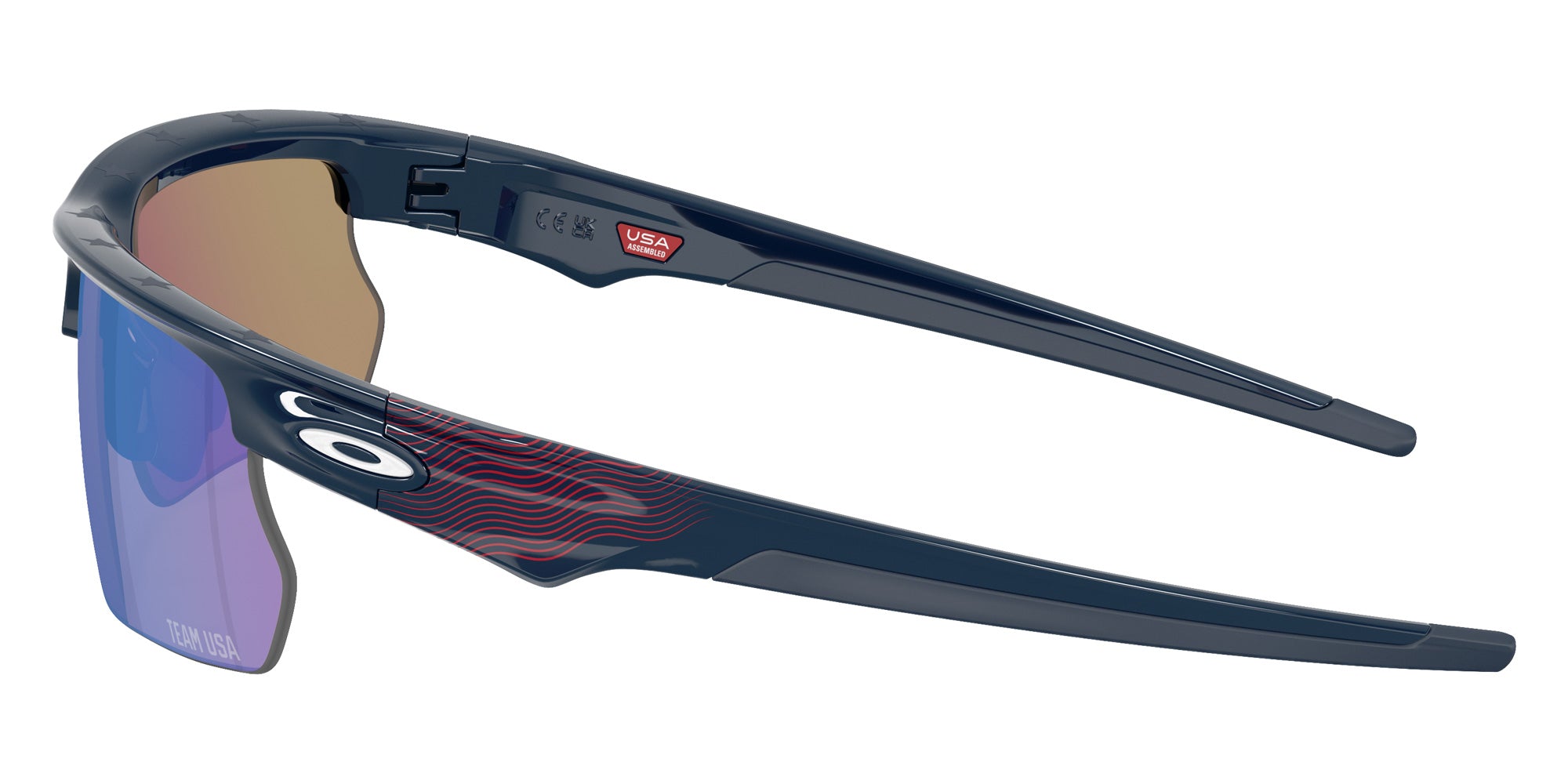 Oakley® OO9400 BISPHAERA OO9400 940028 68 Sunglasses - Team USA Abyss / Prizm Sapphire Mirrored 940028