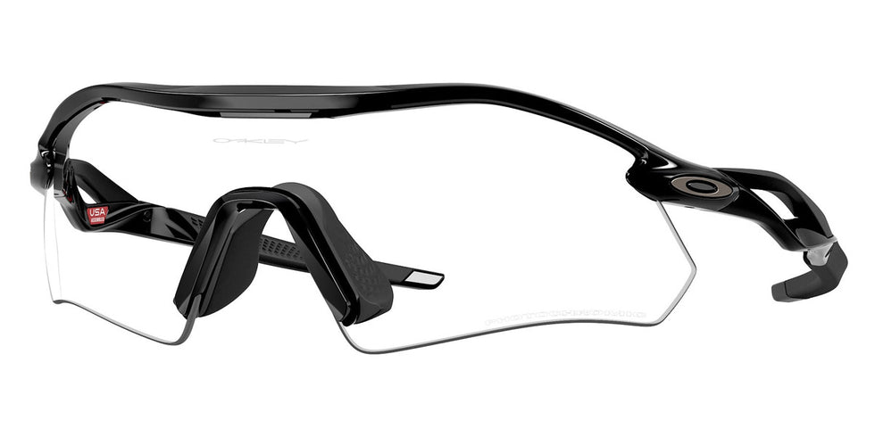 Oakley® OO9495D RADAR PLATE OO9495D 949502 36 Sunglasses - Polished Black / Clear to Black Iridium Photochromic Mirrored