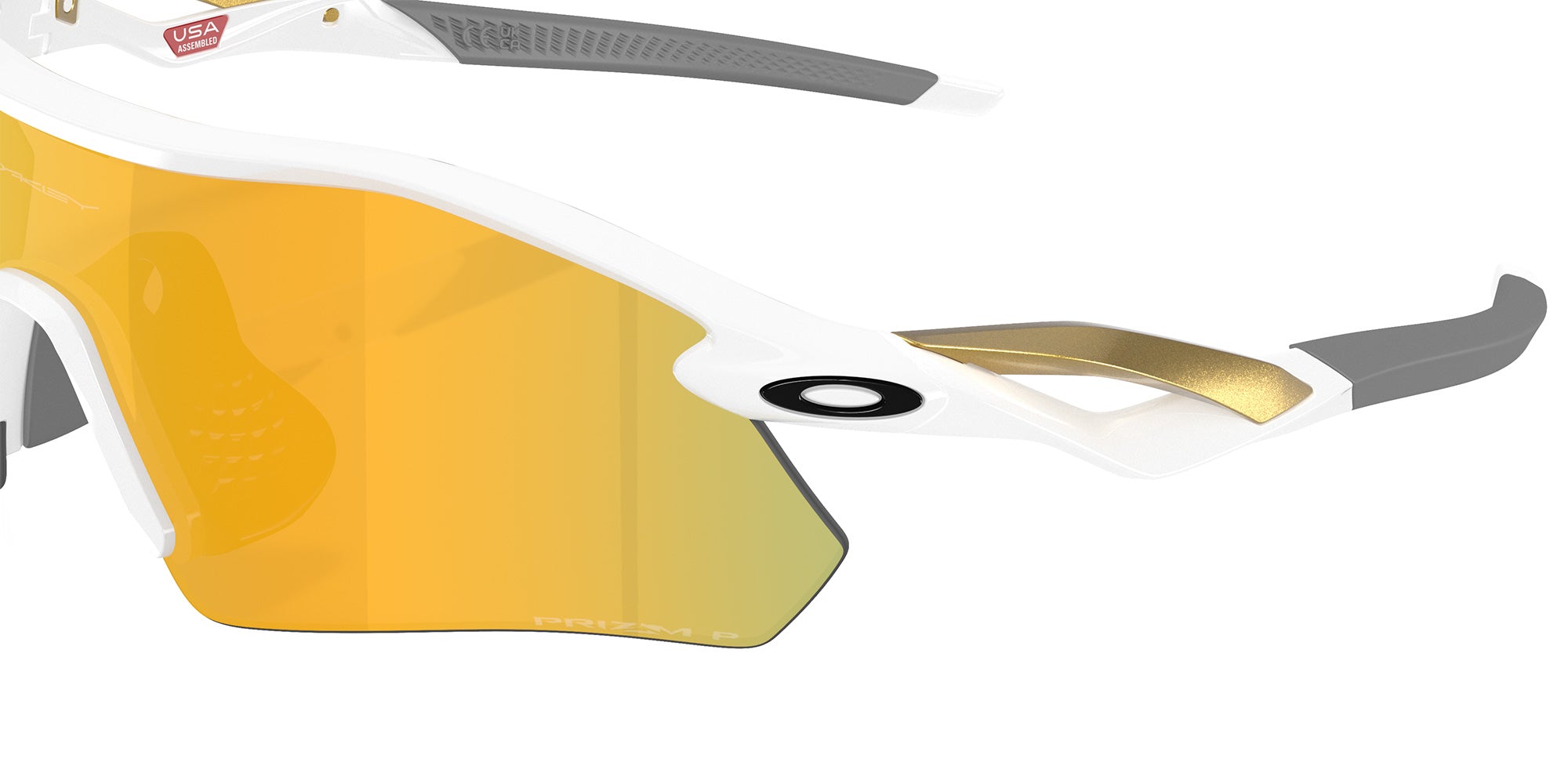 Oakley® OO9495D RADAR PLATE OO9495D 949505 36 Sunglasses - Polished White/Gold / Prizm 24K Polarized