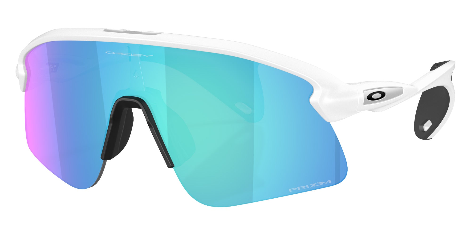 Oakley® OO9518 STUNT DEVIL S OO9518 951804 36 Sunglasses - Matte White / Prizm Sapphire Mirrored