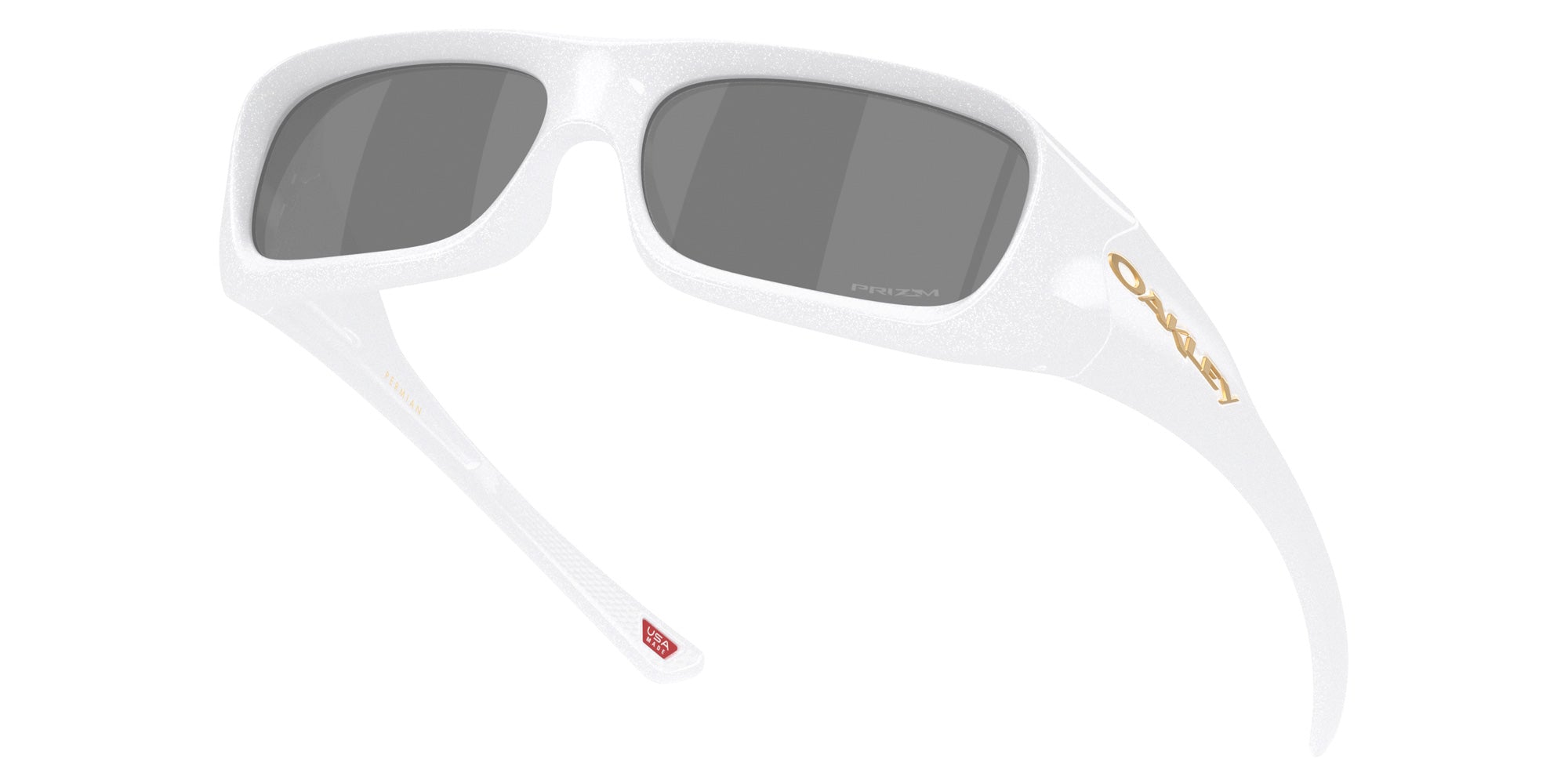 Oakley® OO9520 PERMIAN OO9520 952002 59 Sunglasses - Pearlized White / Prizm Black Mirrored
