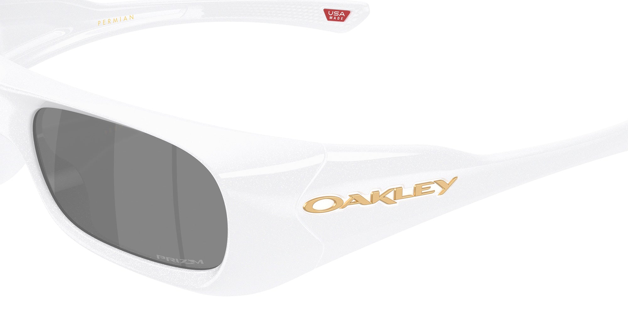 Oakley® OO9520 PERMIAN OO9520 952002 59 Sunglasses - Pearlized White / Prizm Black Mirrored