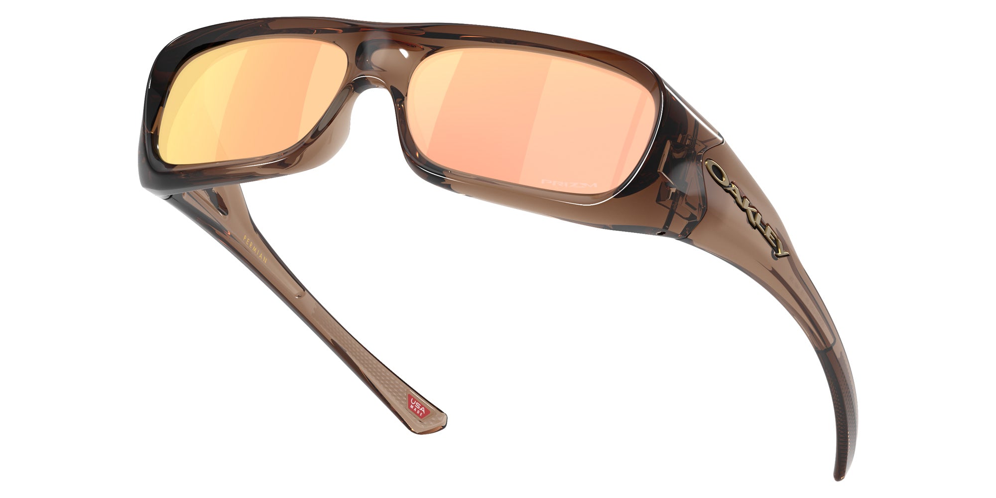 Oakley® OO9520 PERMIAN OO9520 952003 59 Sunglasses - Brown Smoke / Prizm Rose Gold Mirrored