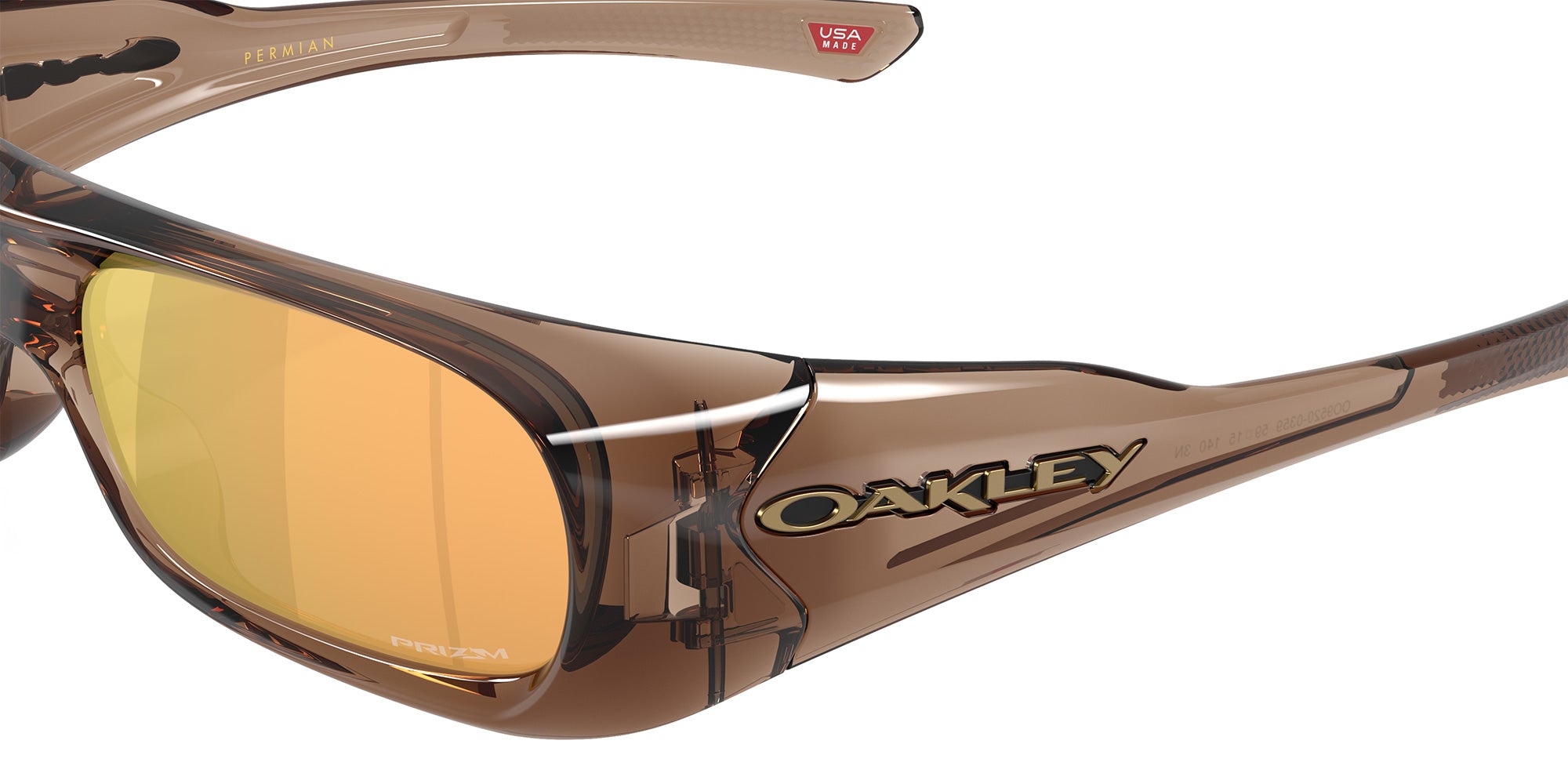 Oakley® OO9520 PERMIAN OO9520 952003 59 Sunglasses - Brown Smoke / Prizm Rose Gold Mirrored
