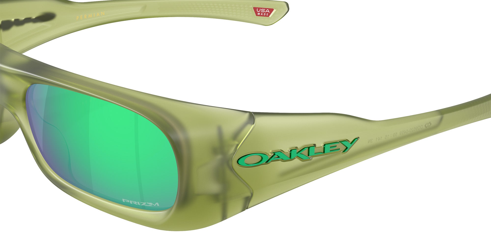 Oakley® OO9520 PERMIAN OO9520 952004 59 Sunglasses - Matte Transparent Fern / Prizm Jade Mirrored