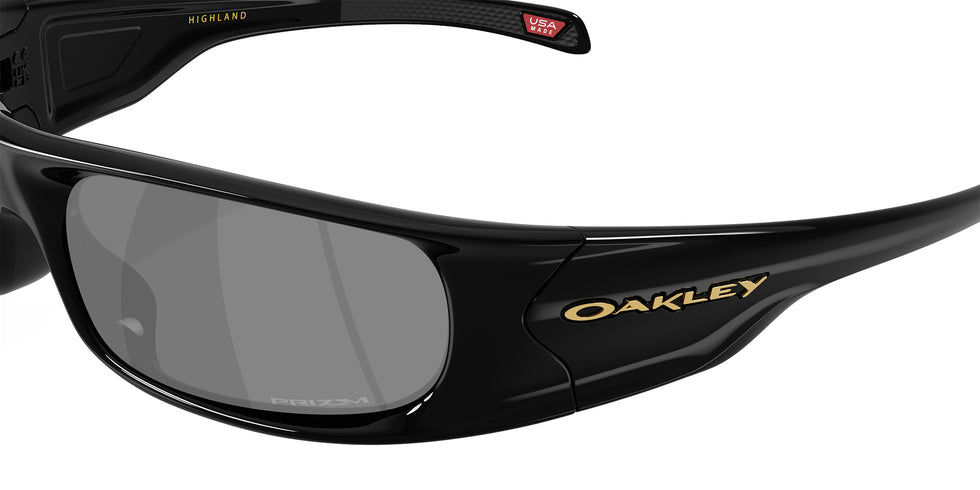 Oakley® OO9522 HIGHLAND OO9522 952201 62 Sunglasses - Black / Prizm Black Mirrored