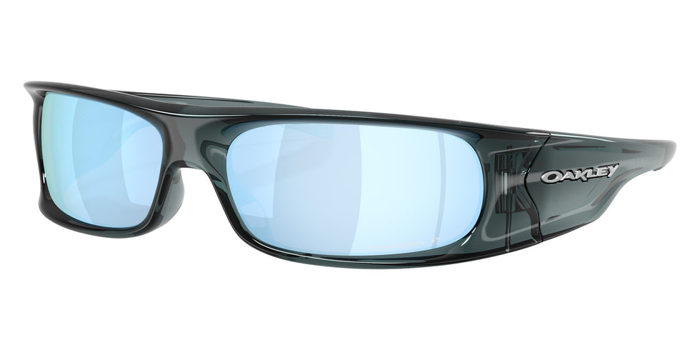 Oakley® OO9522 HIGHLAND OO9522 952204 62 Sunglasses - Crystal Black / Prizm Deep Water Polarized Mirrored