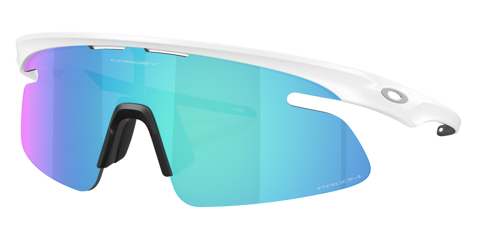 Oakley® OO9527D RSLV LITE OO9527D 952704 50 Sunglasses - Matte White / Prizm Sapphire Mirrored 952704