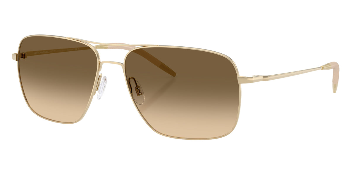 Oliver Peoples® OV1150S Rectangle OV1150S 534385 58 Sunglasses - Gold/Chrome Olive