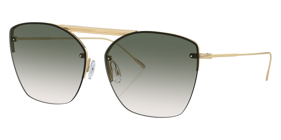 Oliver Peoples® OV1217S Square OV1217S 50352A 61 Sunglasses - Ziane Gold/Buff Top Bar Viridi/Gold/Viridian Gradient