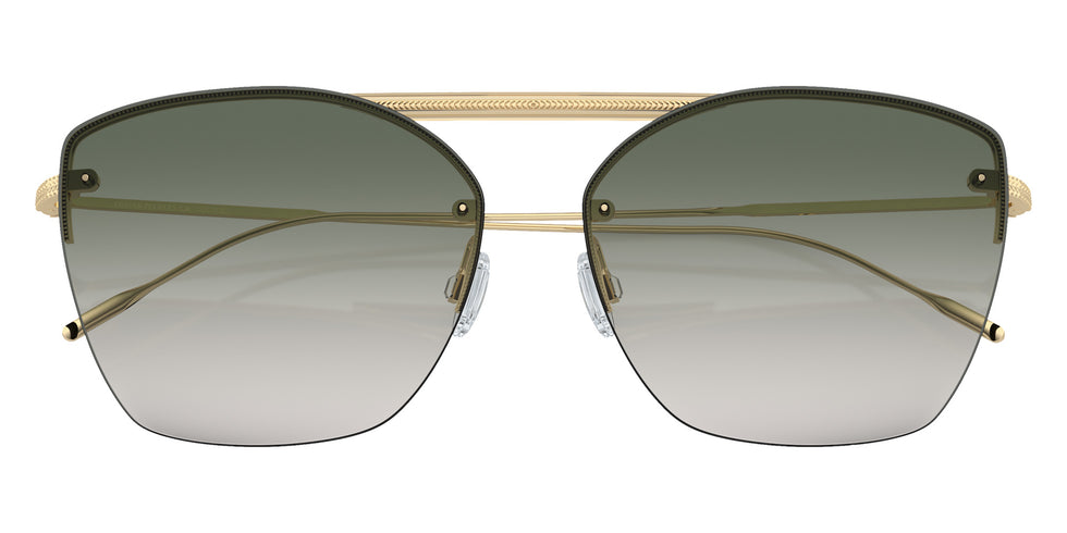 Oliver Peoples® OV1217S Square OV1217S 50352A 61 Sunglasses - Ziane Gold/Buff Top Bar Viridi/Gold/Viridian Gradient