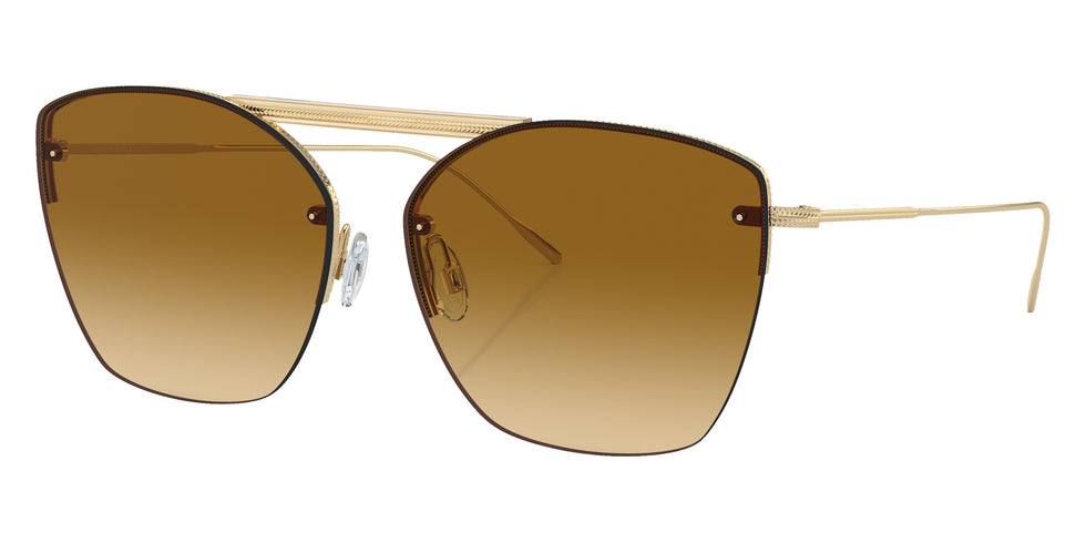 Oliver Peoples® OV1217S Square OV1217S 50352L 61 Sunglasses - Ziane Gold/Buff Top Bar Amaret/Gold/Brown