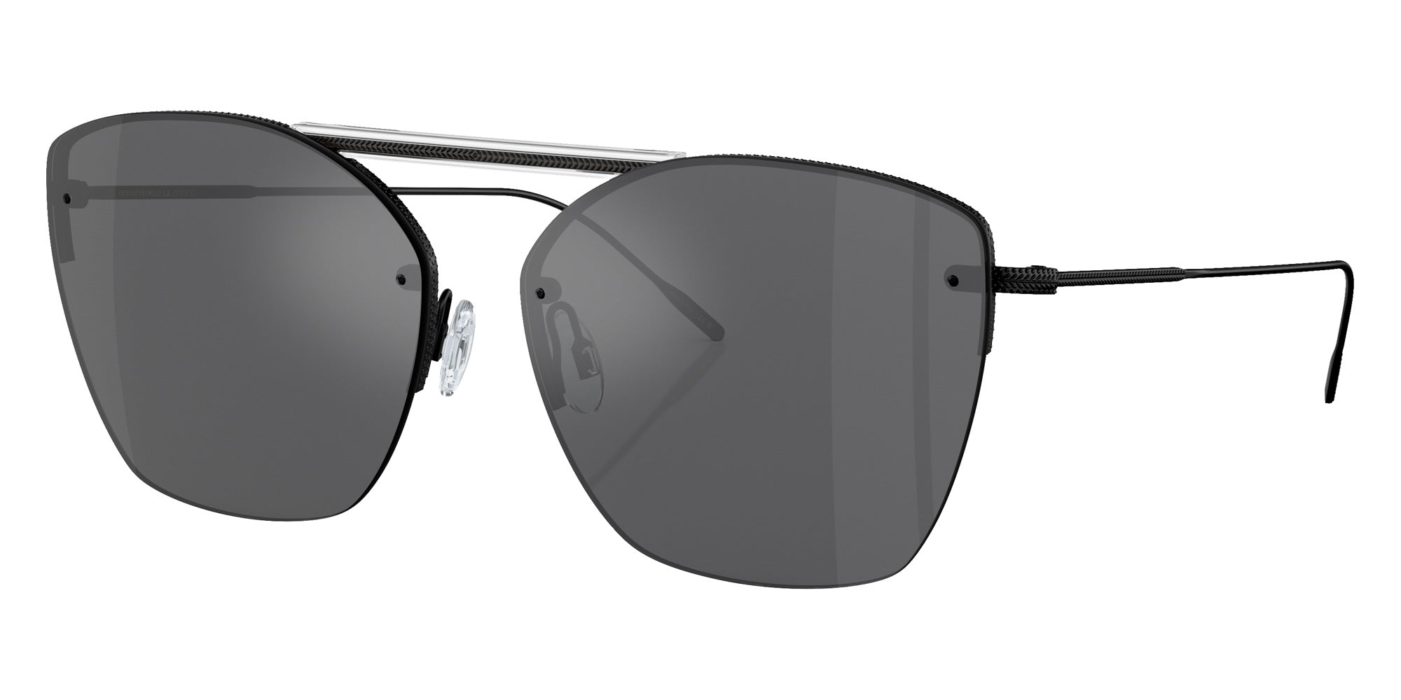 Oliver Peoples® OV1217S Square OV1217S 53336G 61 Sunglasses - Ziane Matte Black/Crystal Top/Black Satin Mirrored