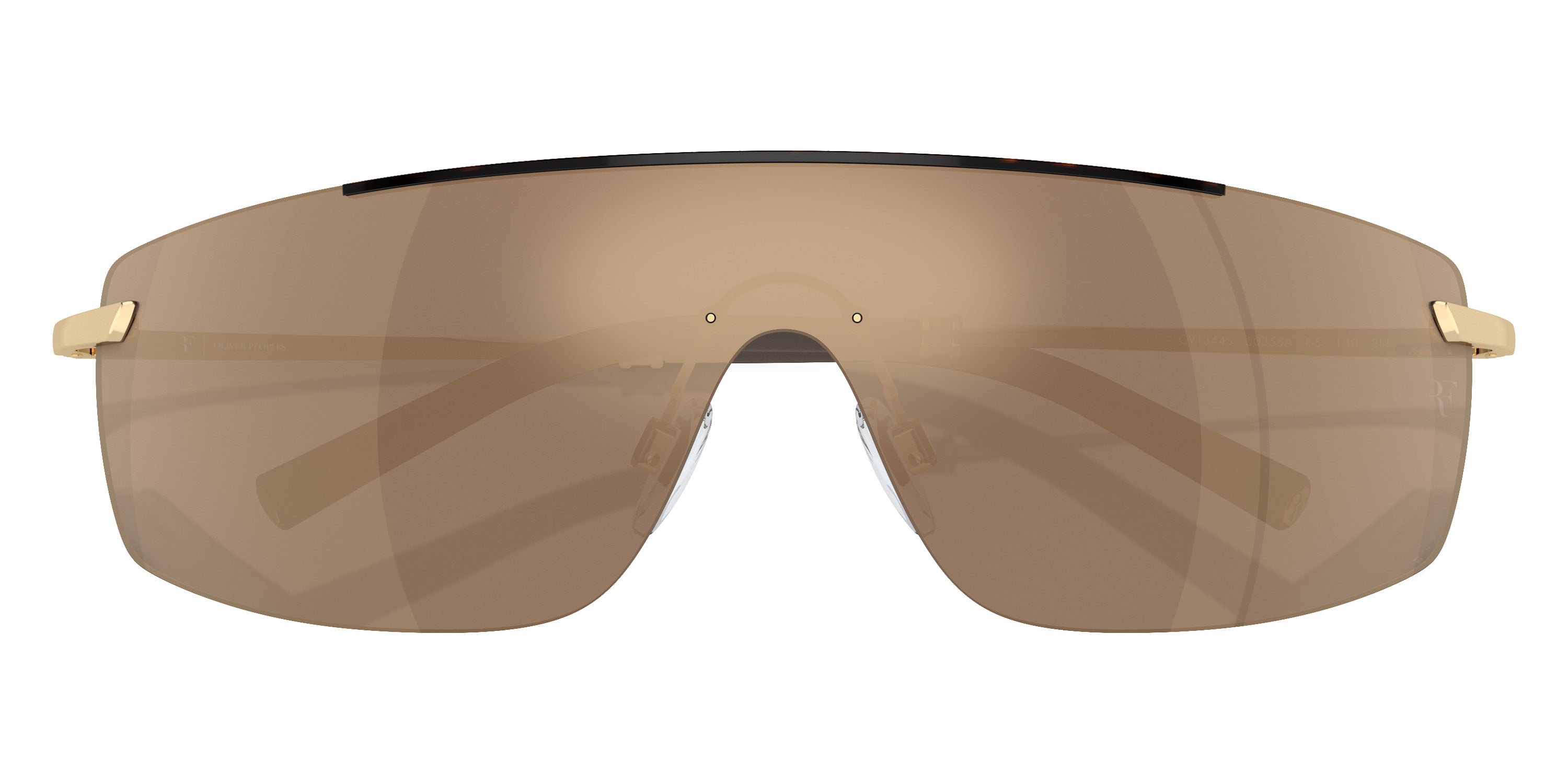 Oliver Peoples® R-5 OV1344S 50355A 38 Sunglasses - Tortoise/Gold/Brown / Desert Flash Mirrored