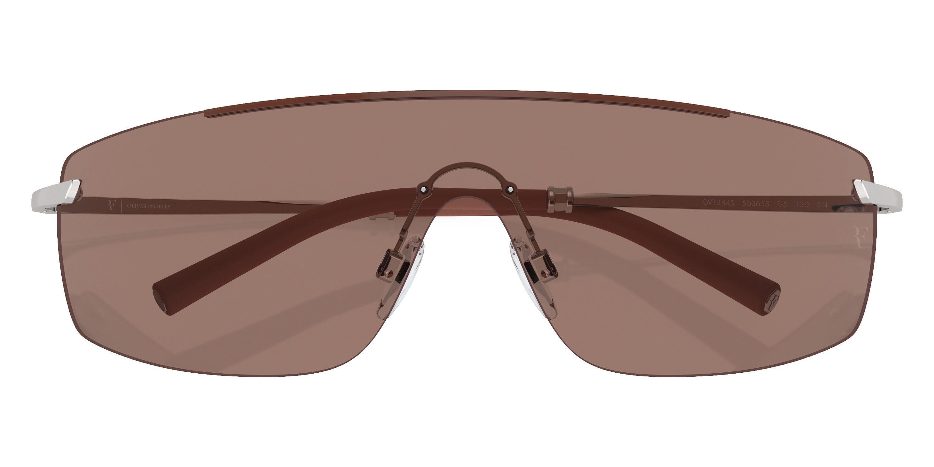 Oliver Peoples® R-5 OV1344S 503653 38 Sunglasses - Brick/Silver / Sierra