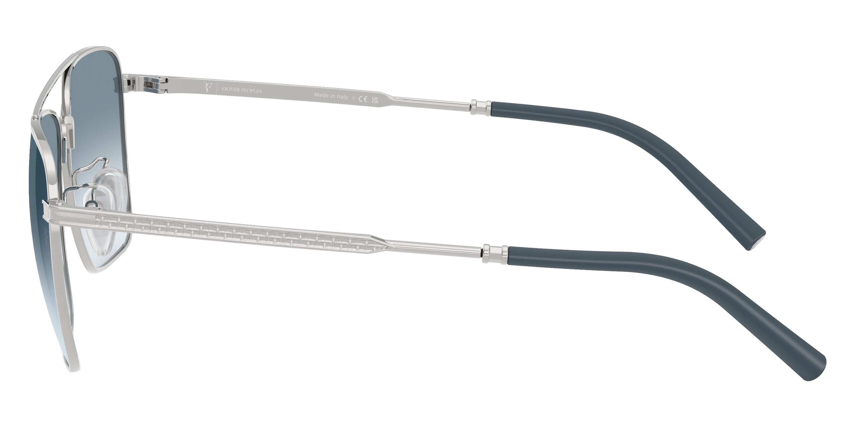 Oliver Peoples® R-15 OV1362S 50637O 56 Sunglasses - Brushed Silver / Sky Gradient Wash to Dark Transitions
