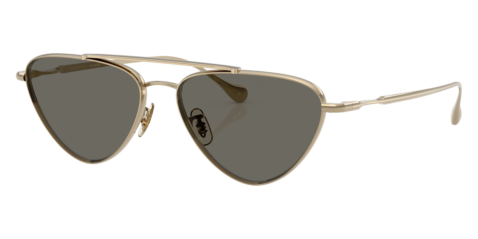 Oliver Peoples® OV1369ST Cat Eye OV1369ST 5035P2 56 Sunglasses - Gold/Carbon Gray 5035P2