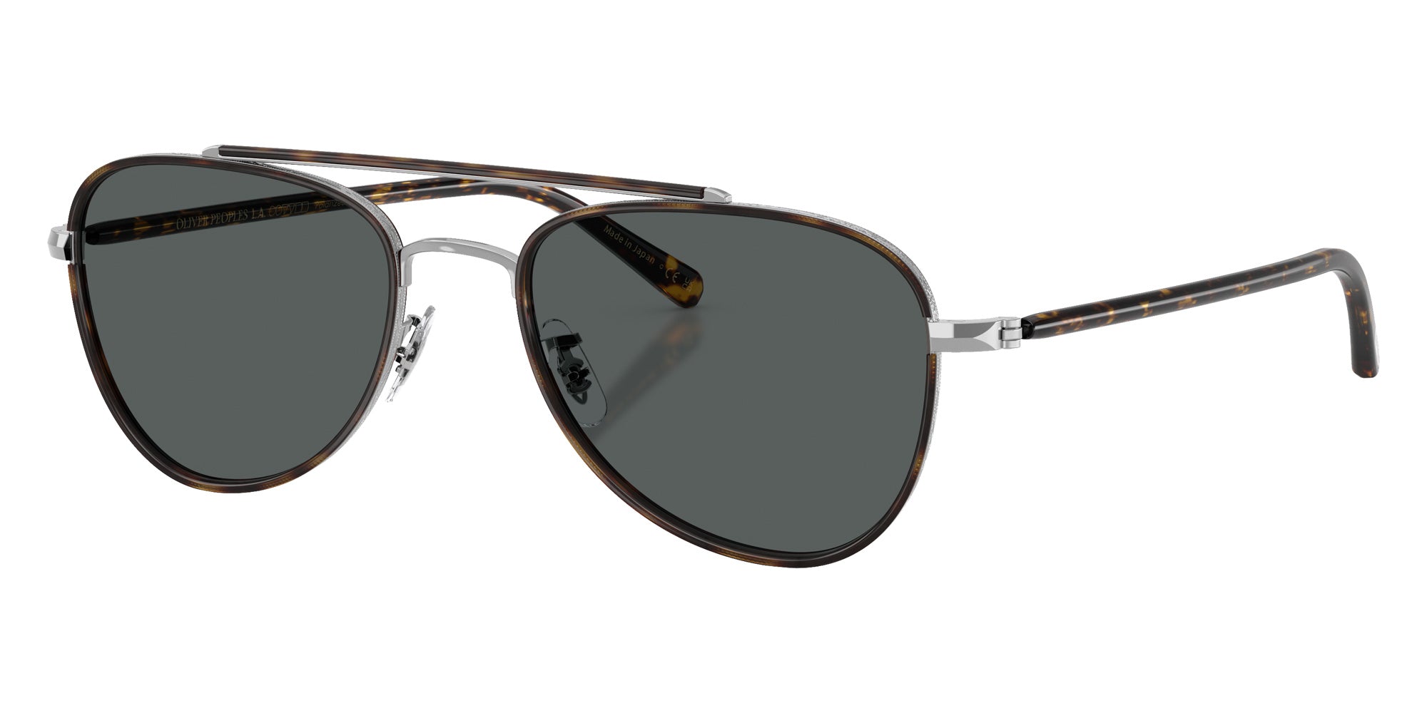 Oliver Peoples® OV1372ST Pilot OV1372ST 5036P2 52 Sunglasses - Silver/Midnight Express Polarized 5036P2