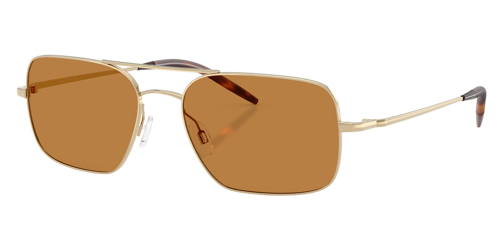 Oliver Peoples® OV1373S Rectangle OV1373S 503553 55 Sunglasses - Gold/Cognac 503553