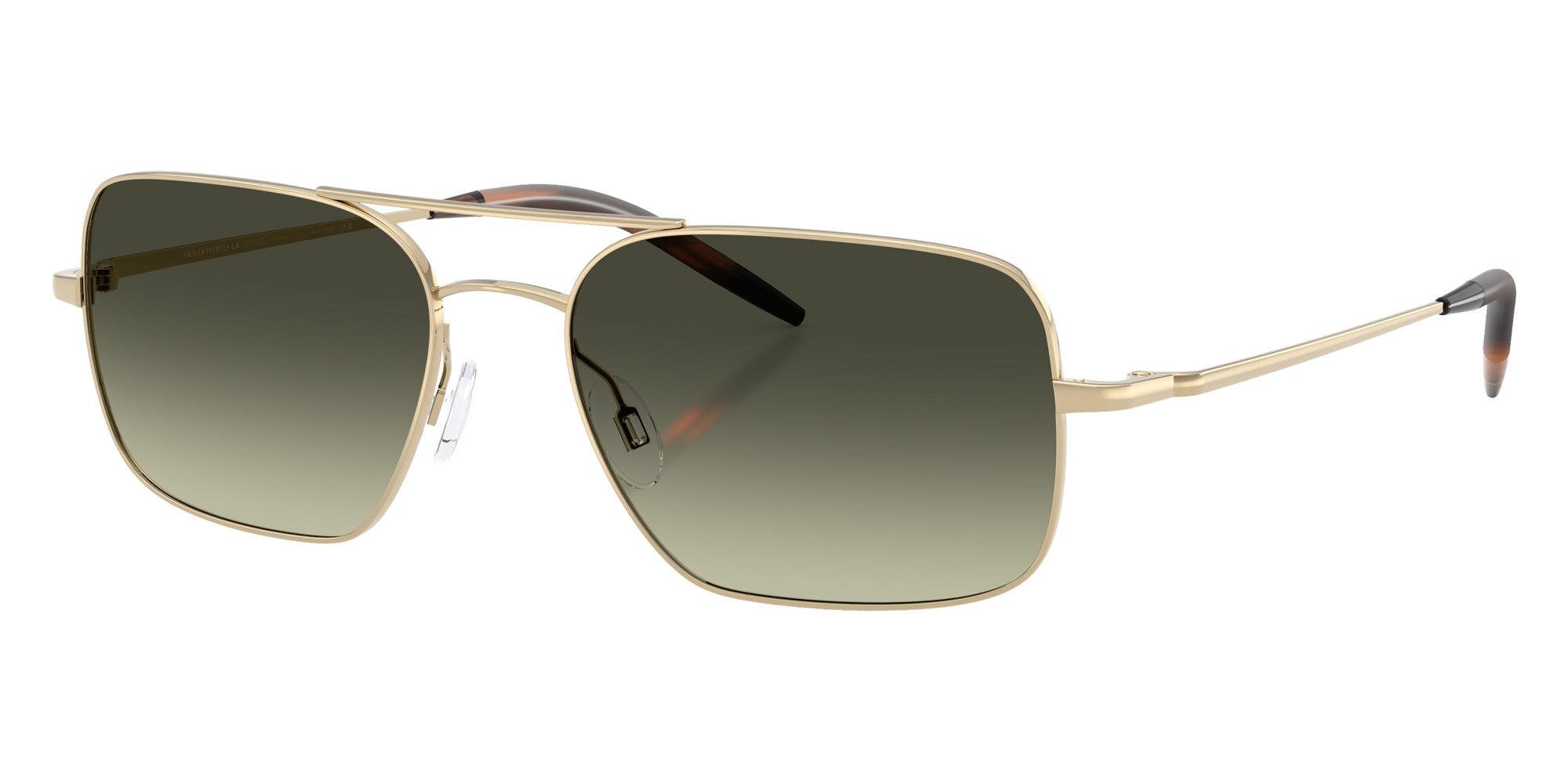 Oliver Peoples® OV1373S Rectangle OV1373S 5035BH 55 Sunglasses - Gold/G-15 Gradient 5035BH
