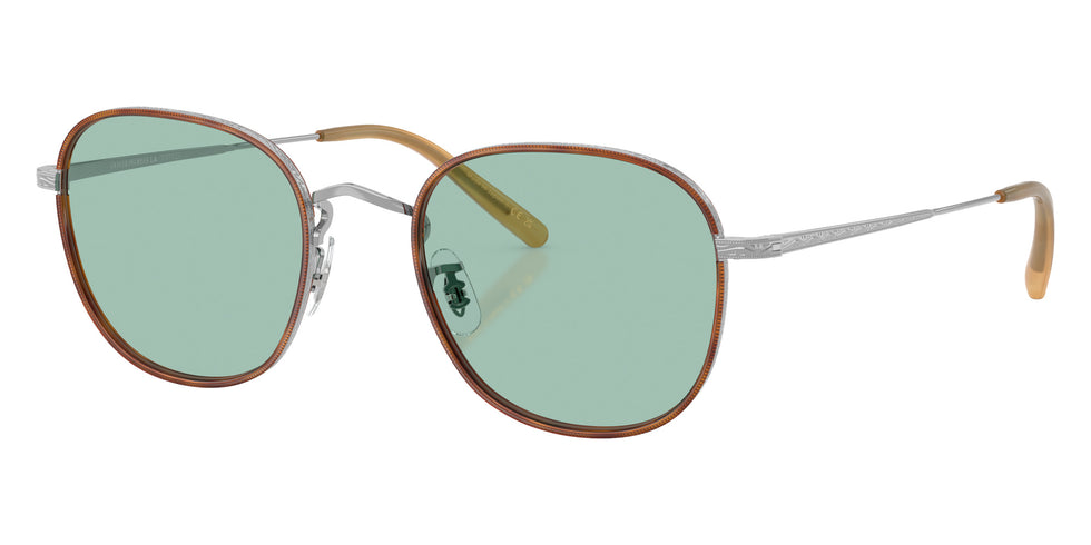 Oliver Peoples® OV1375T Round OV1375T 5036 50 Eyeglasses - Silver/Amber/Demo Lens Sea Green 5036