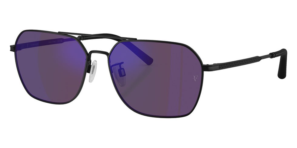 Oliver Peoples® OV1377S Geometric OV1377S 50624V 58 Sunglasses - Matte Black/Royal Purple Mirrored 50624V