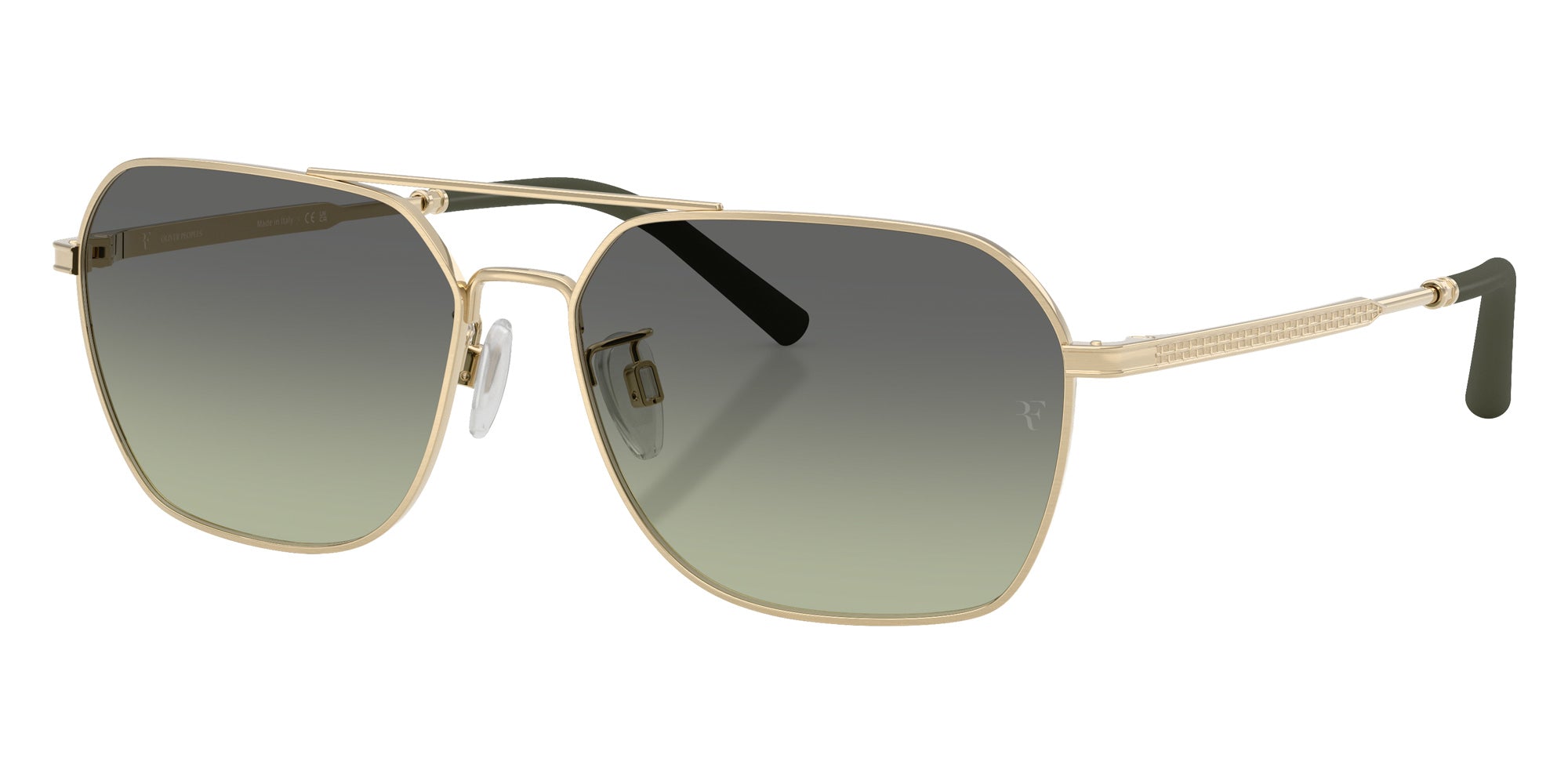 Oliver Peoples® OV1377S Geometric OV1377S 52452A 58 Sunglasses - Brushed Gold/Forest Gradient 52452A