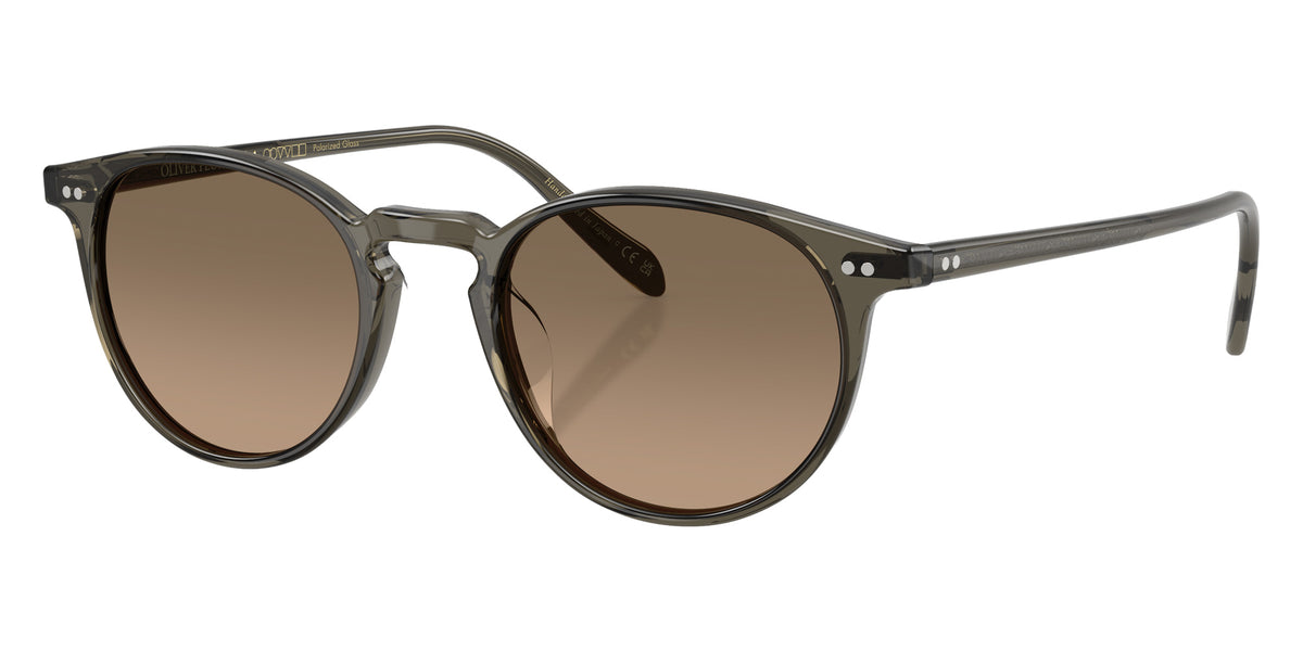 Oliver Peoples® OV5004SU Round OV5004SU 1820GN 49 Sunglasses - Inkwell/Sandstone Gradient Polarized 1820GN
