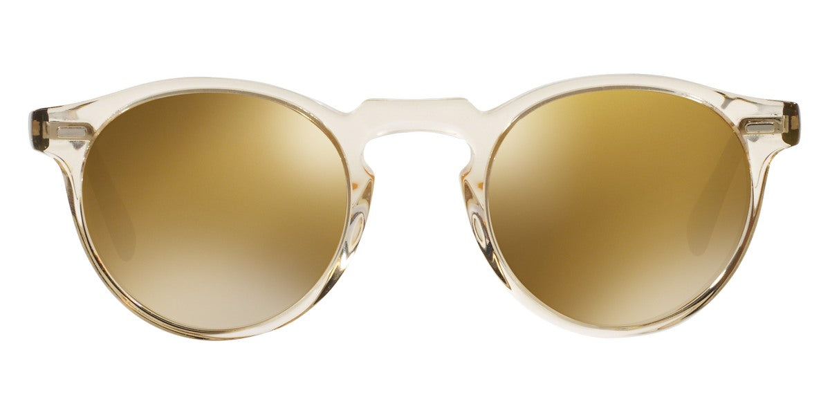 Oliver Peoples® Gregory Peck Sun OV5217S 1485W4 47 Sunglasses - Buff / Dark Tortoise Brown / Gold Mirrored MG