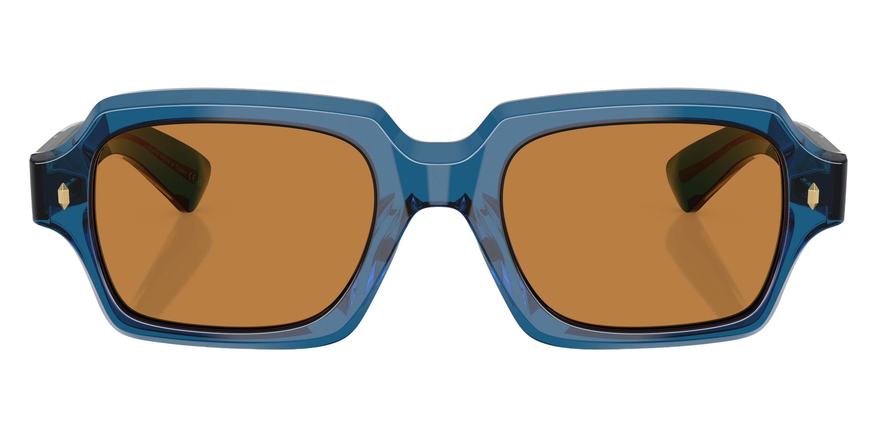 Oliver Peoples® Devaney 18k OV5539SU 179353 53 Sunglasses - Translucent Blue / Cognac