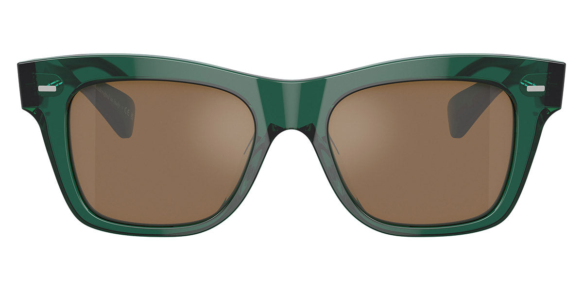 Oliver Peoples® Ms. Oliver OV5542SU 1763G8 51 - Translucent Dark Teal/Cognac Mirror Sunglasses
