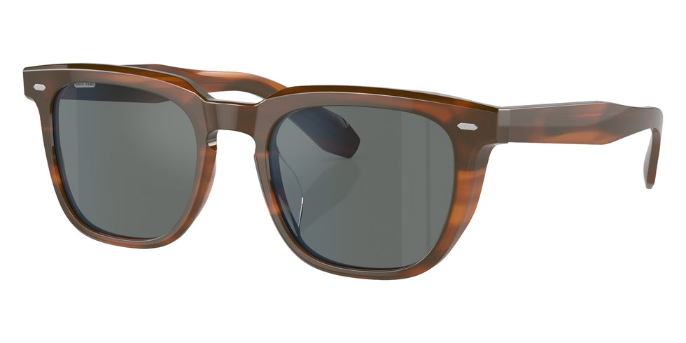 Oliver Peoples® OV5546SU Rectangle OV5546SU 1753W5 52 Sunglasses - Sycamore/Regal Blue Mirrored