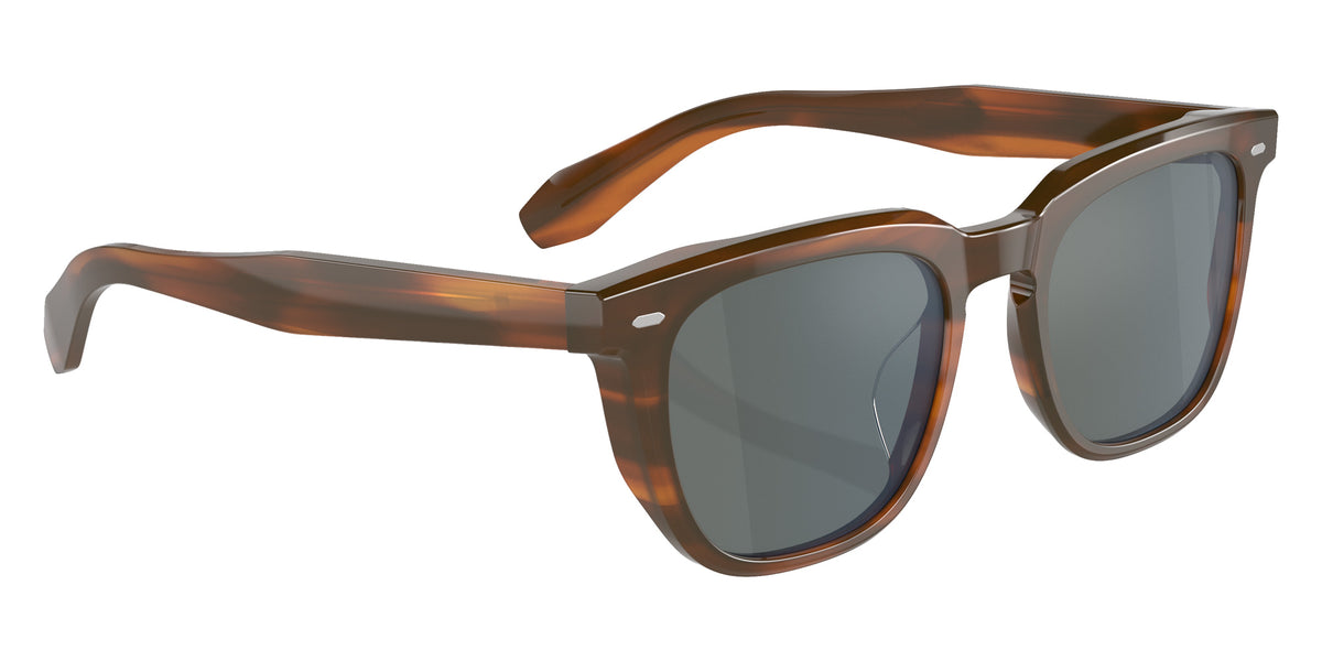 Oliver Peoples® OV5546SU Rectangle OV5546SU 1753W5 52 Sunglasses - Sycamore/Regal Blue Mirrored
