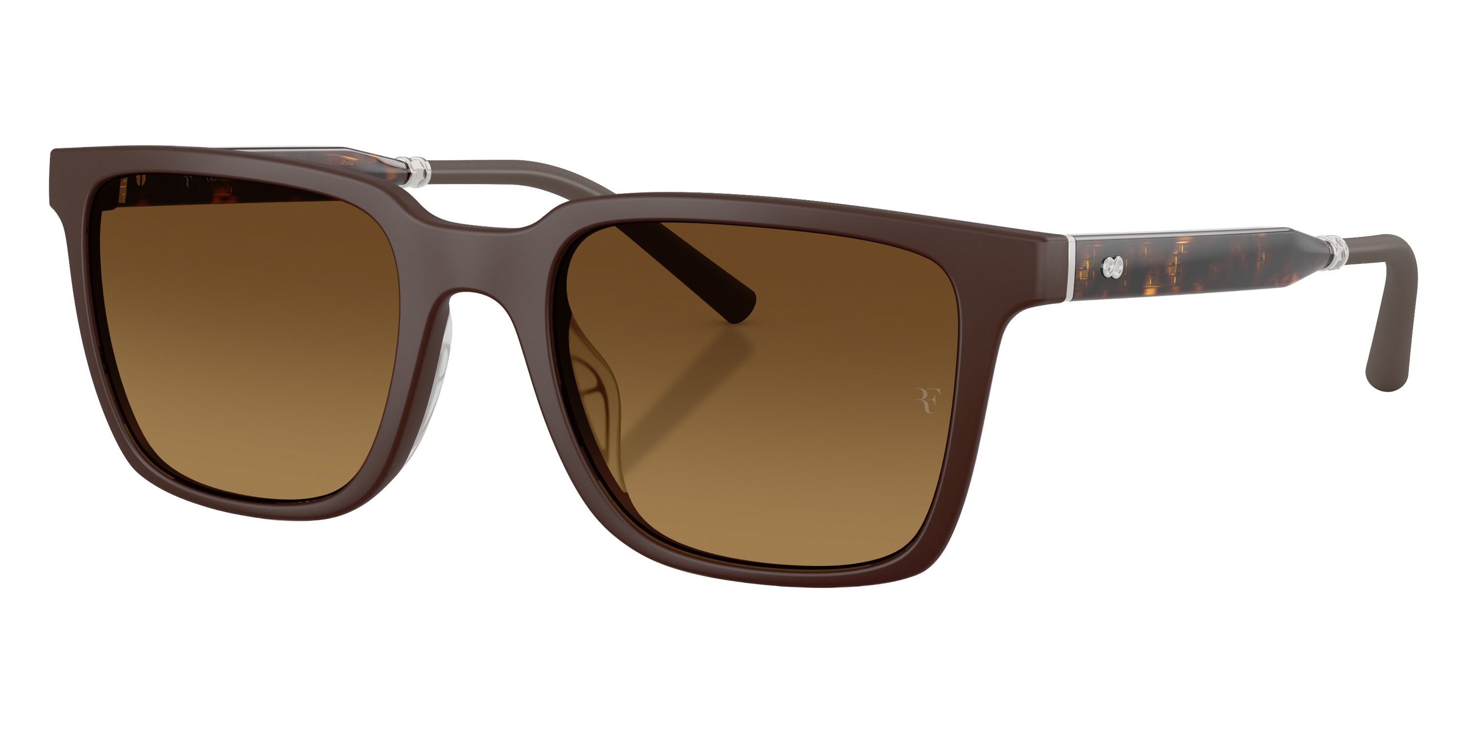 Oliver Peoples® Mr. Federer Sun OV5553SU 701013 52 Sunglasses - Semi-Matte Dark Brown / Saddle Gradient Wash to Dark Transitions