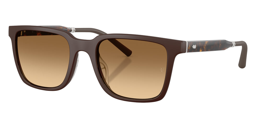Oliver Peoples® Mr. Federer Sun OV5553SU 701013 52 Sunglasses - Semi-Matte Dark Brown / Saddle Gradient Wash to Dark Transitions