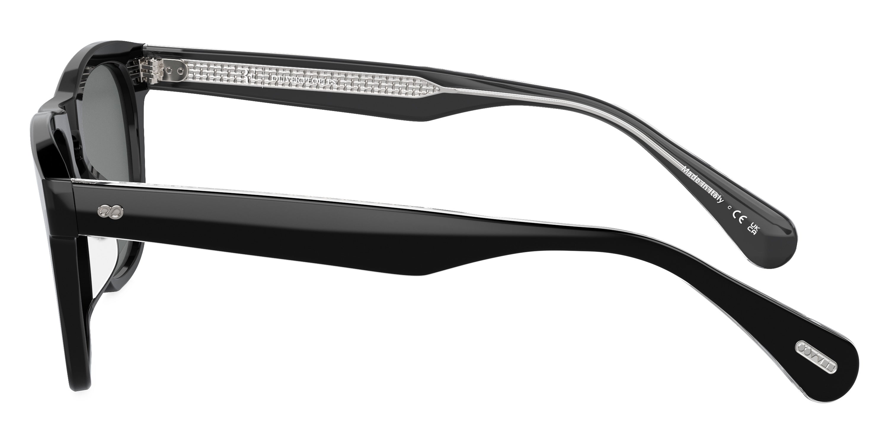 Oliver Peoples® R-3 OV5555SU 149281 51 Sunglasses - Black/Crystal / Gray Polarized Mirrored