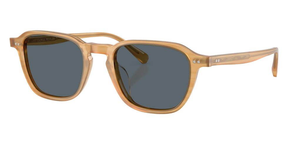 Oliver Peoples® OV5598SU Geometric OV5598SU 1779R5 50 Sunglasses - Semi-Matte Goldwood/Blue