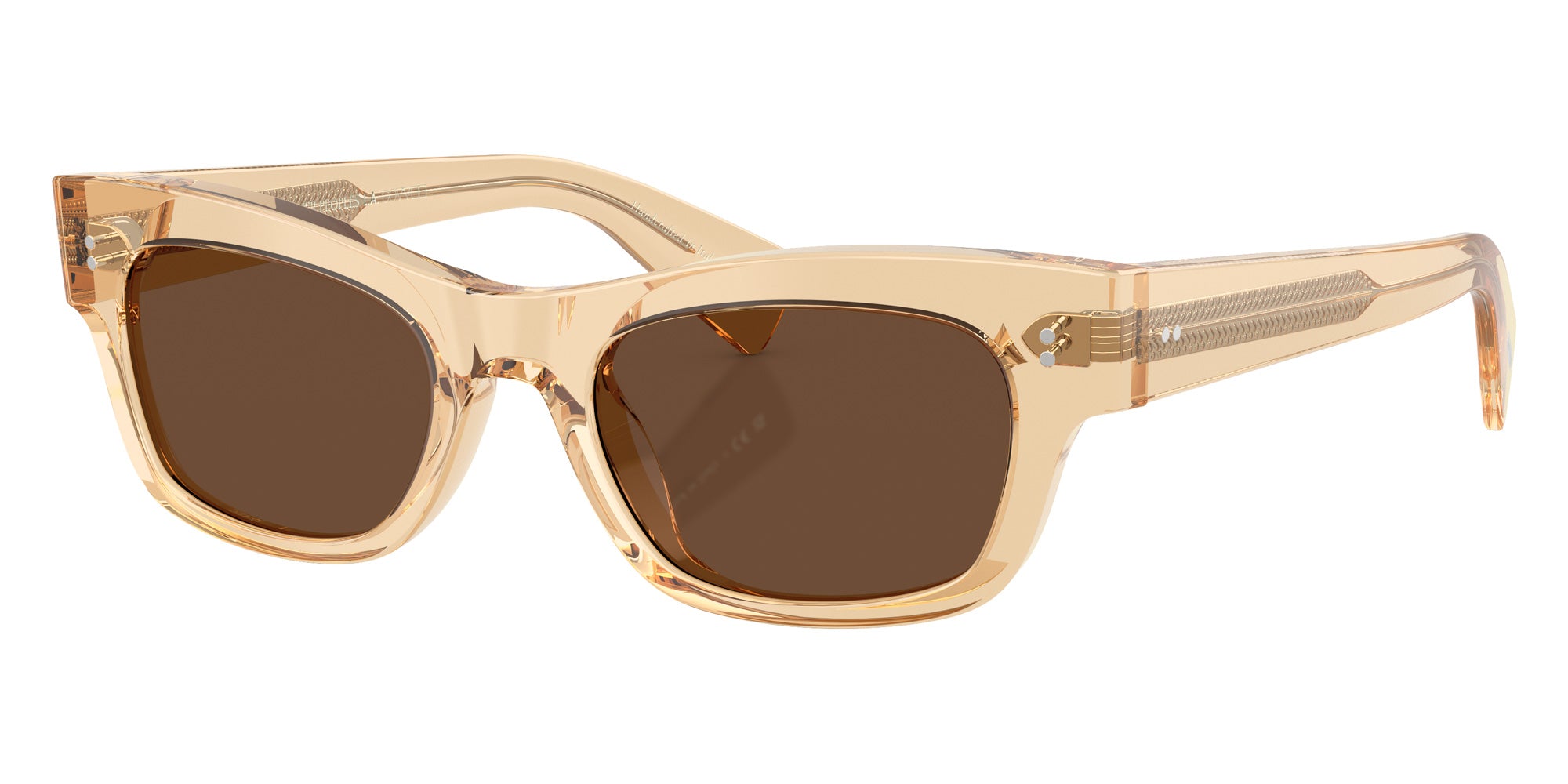 Oliver Peoples® OV5609SU Rectangle OV5609SU 1766AN 51 Sunglasses - Champagne/Terra Polarized 1766AN