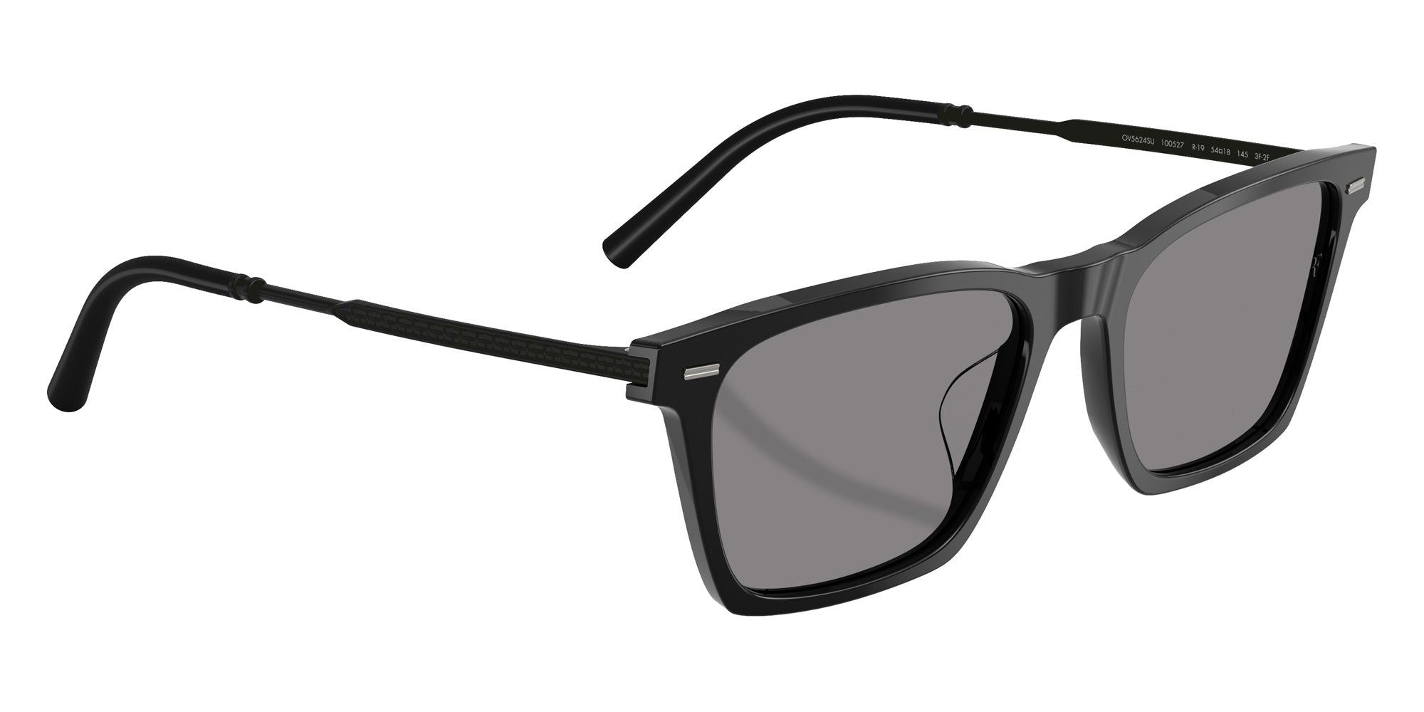 Oliver Peoples® OV5624SU Rectangle OV5624SU 100527 54 Sunglasses - Black/Iron Wash to Dark Photochromic Polarized 100527