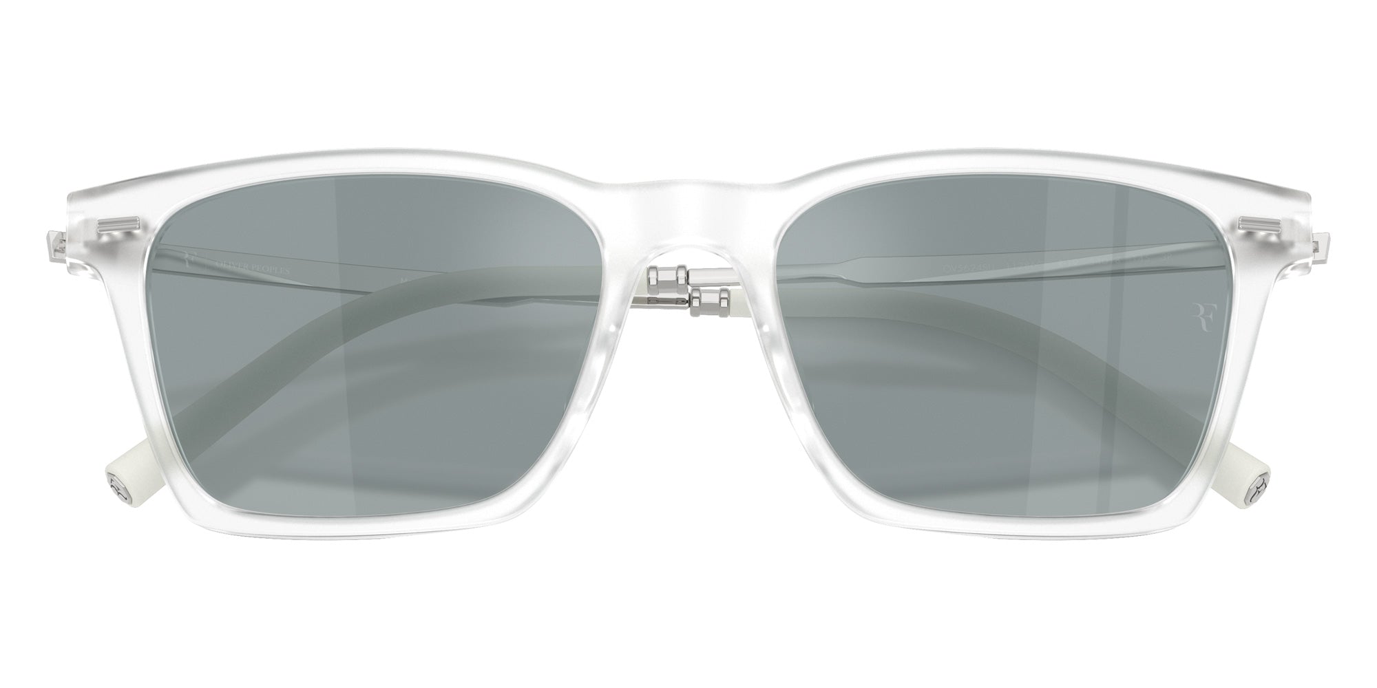Oliver Peoples® OV5624SU Rectangle OV5624SU 11286G 54 Sunglasses - Crystal/Gray Flash Mirrored Polarized 11286G