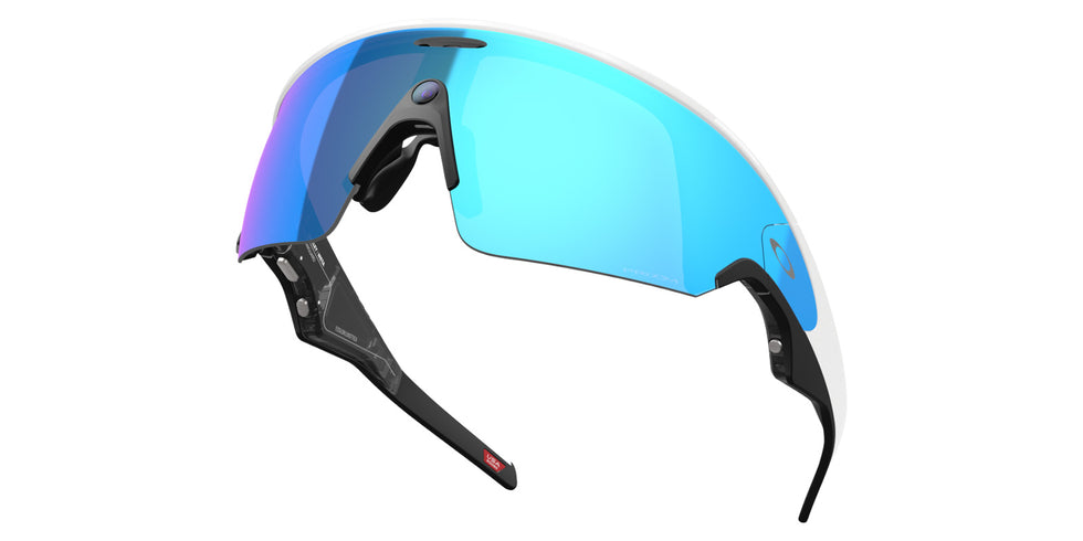 Oakley® Meta OW8001 Vanguard - Matte White/Prizm Sapphire Mirrored Sunglasses