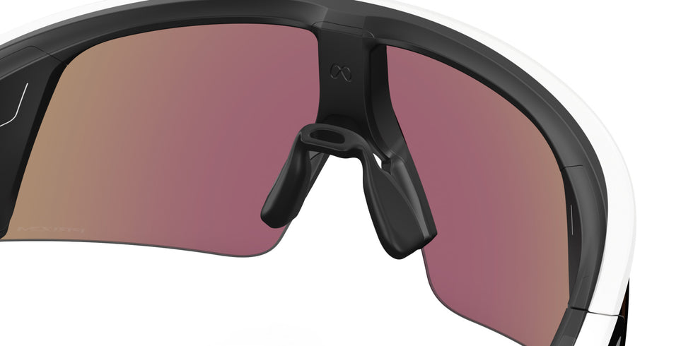 Oakley® Meta OW8001 Vanguard - Matte White/Prizm Sapphire Mirrored Sunglasses