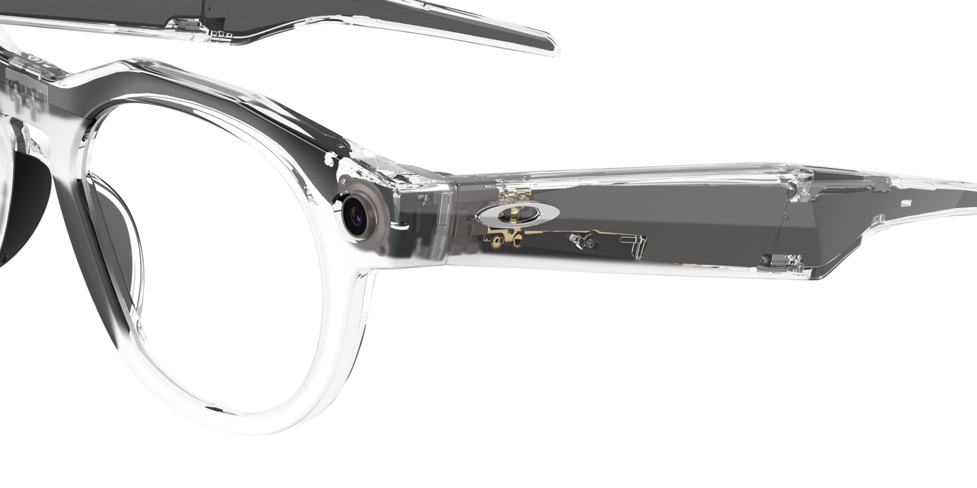 Oakley® Meta OW8002 HSTN - Polished Clear/Clear to Gray Transitions AR Sunglasses