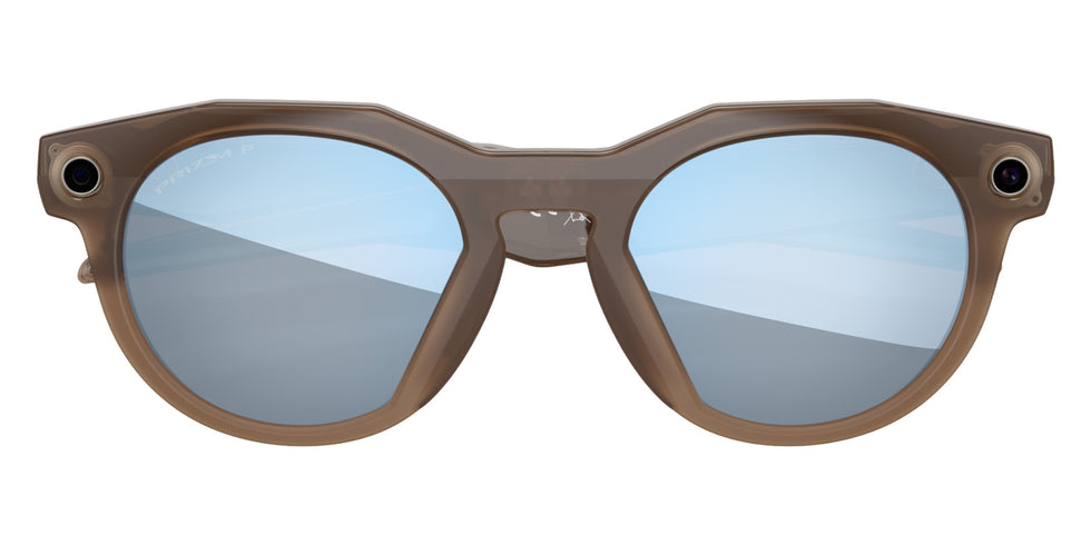 Oakley® Meta OW8002 HSTN - Polished Brown Smoke/Prizm Deep Water Polarized Sunglasses